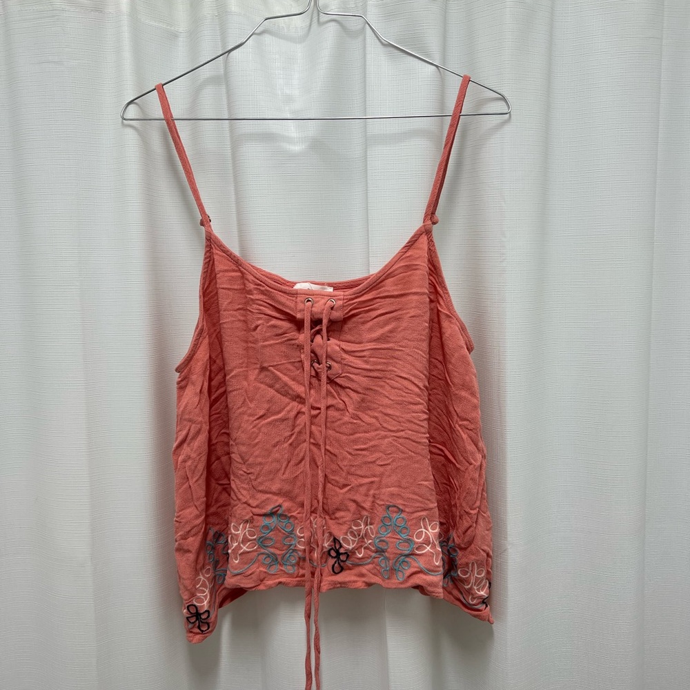 Women's Coral Lace-Up Tank Top
